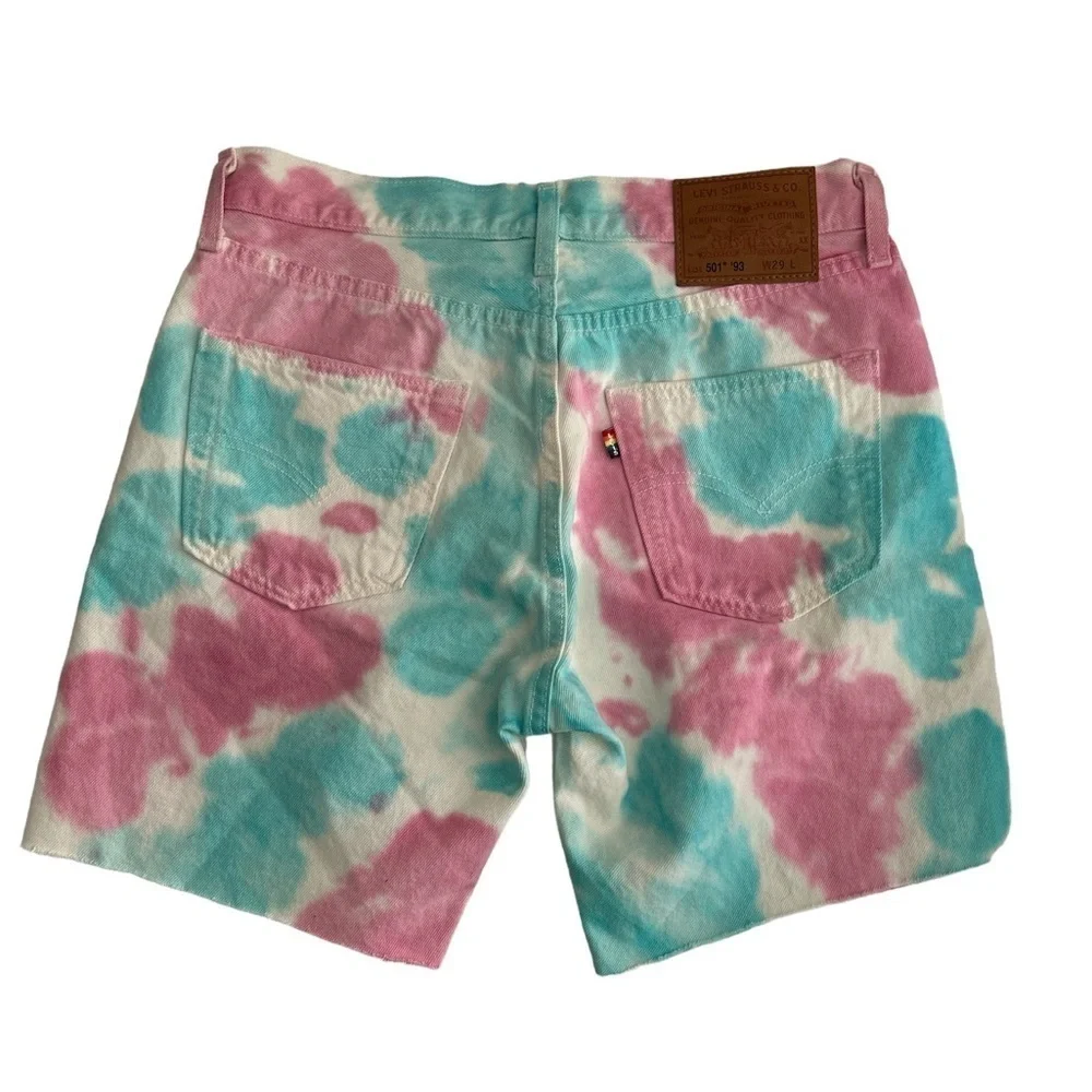 Levi’s® Pride 501® '93 Cut-off 7 In. Tie Dye Raw Hem Denim Shorts - 29